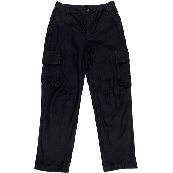 M5159R - ALO Loose Straight Leg Cargo Ripstop Trouser Black men's size 30x29.5 - Picture 1 of 9